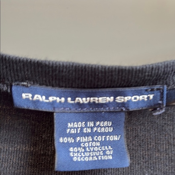 Ralph Lauren Sport Black V-Neck Long Sleeve Top SZ: L. EUC - Picture 2 of 5